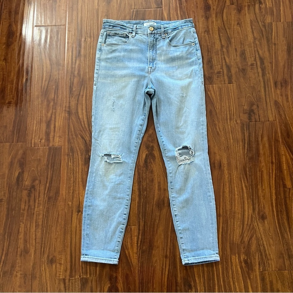 Good American Good Waist Crop Skinny Jeans Light Wash size 12